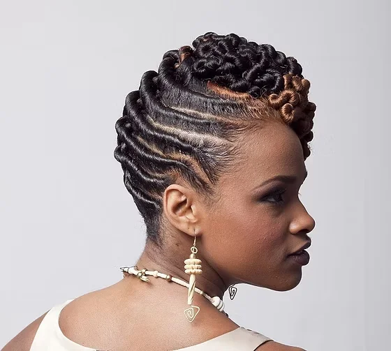 flat twist with braids