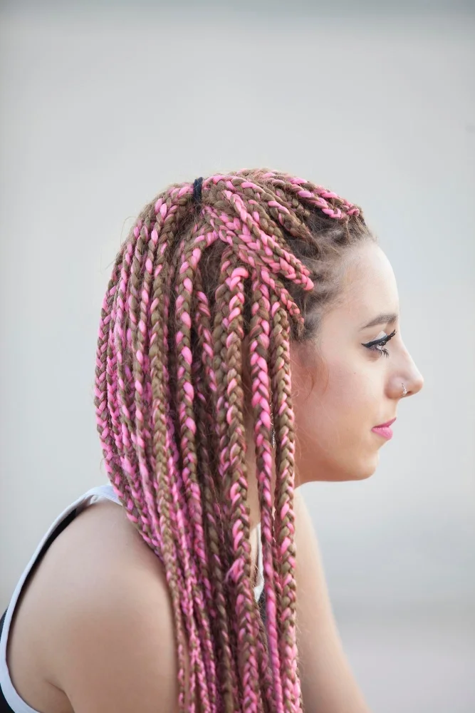 Designed / Stitch French braided starting at
